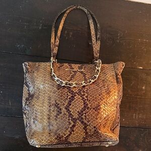 Michael Kors Tan Snake Print Tote